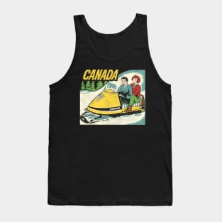 Vintage Canada Snowmobiling Tourist Travel Souvenir Tank Top